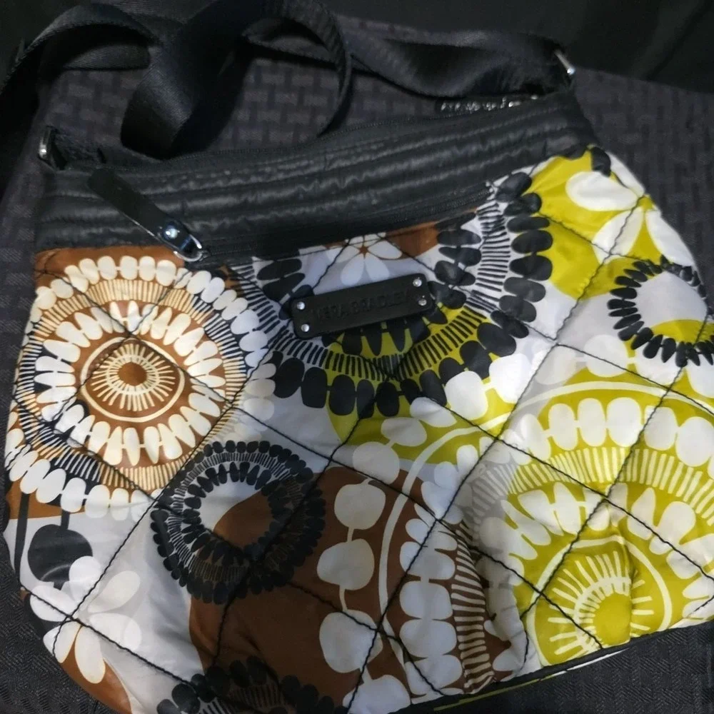 Vera Bradley Puffy Quilted Cocoa Moss Crossbody Handbag